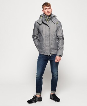 Superdry Tech Hood Pop Cipzár SD-Windcheater Férfi Kabát Világos Szürke/Világos Zöld | CBTKP4908